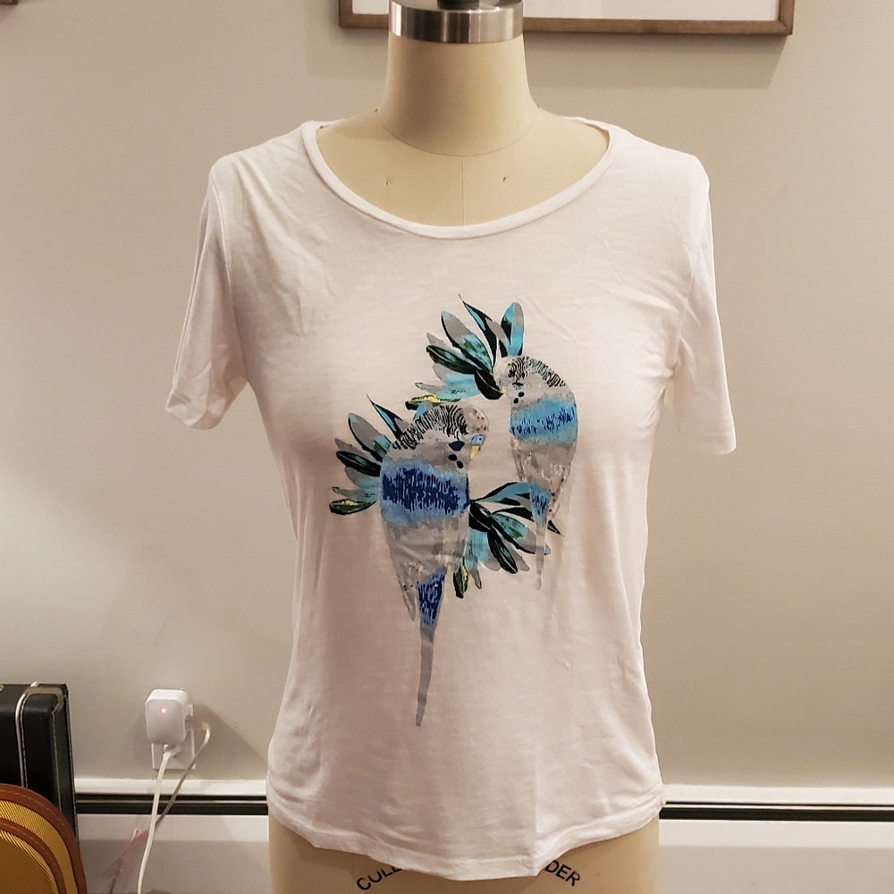 Women's H&M Short Sleeve White Crew Neck Shirt
